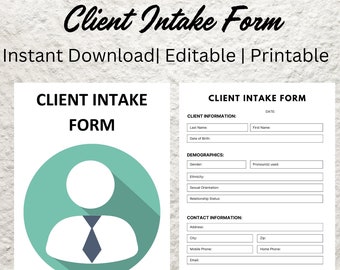 New Client Intake Sheet Form Canva Template Client Questionaire Printable Therapy Sign Up Form Counseling Signup Client Therapy Forms