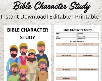 Editable Bible Character Study Template (Canva, Printable)