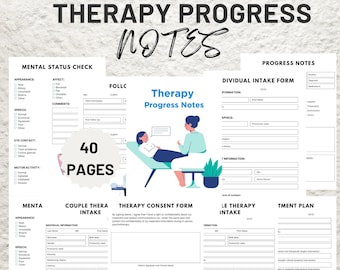 Modello modificabile per note sui progressi della terapia – Moduli di consulenza (download digitale)