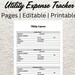 Utility Bill Tracker Template Printable Utility Contacts Utility ...