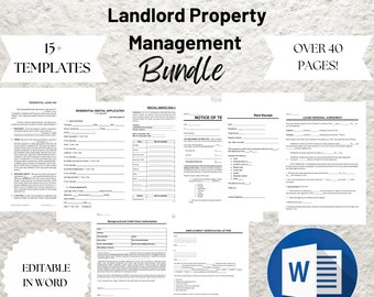 Landlord Property Management Templates Bundle (Editable in Word)