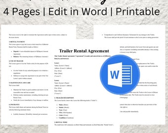 Dump Trailer Rental Agreement Template Etsy