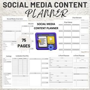 Planificador de contenido para redes sociales – Plantilla de Canva, Calendario 2024-2025 (PDF)