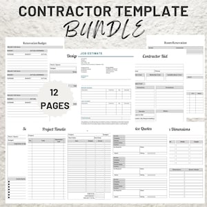 Bearbeitbares Generalunternehmer Bau Business Forms Template Bundle Druckbare Subunternehmer Bauvertragsvereinbarungsformulare