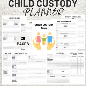 Child Custody Binder Printable Child Custody Planner Co-Parenting Calendar Planner Single Parent Organizer Divorce Planning Custody Journal