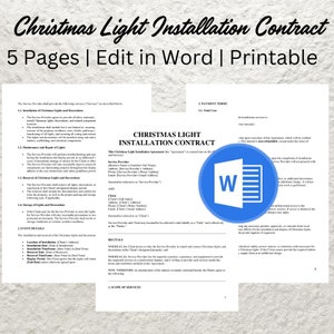 Christmas Light Installation Contract Template: Holiday Lighting Service Agreement (PDF)
