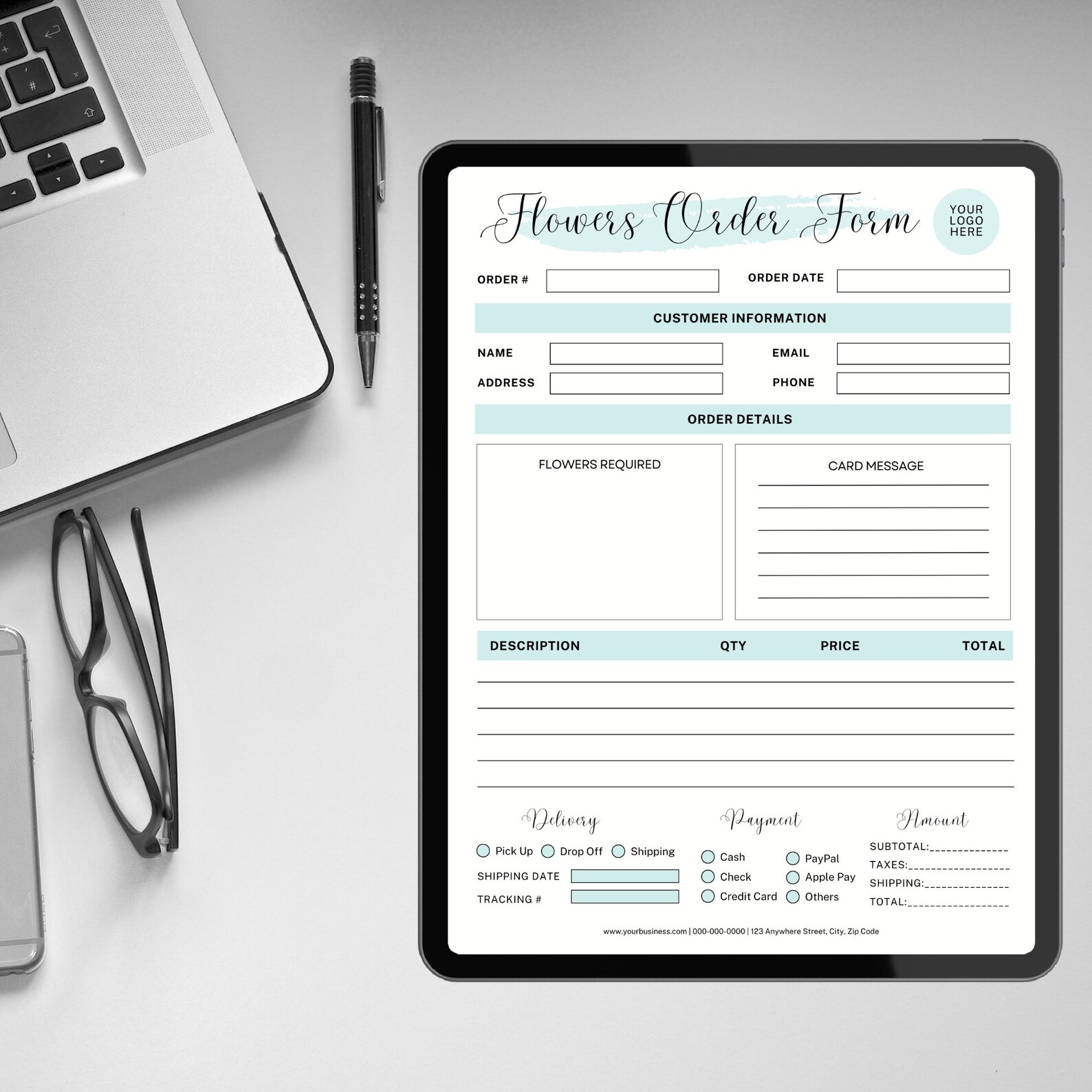 Editable Florist Order Form Template, Small Business (canva, Printable ...