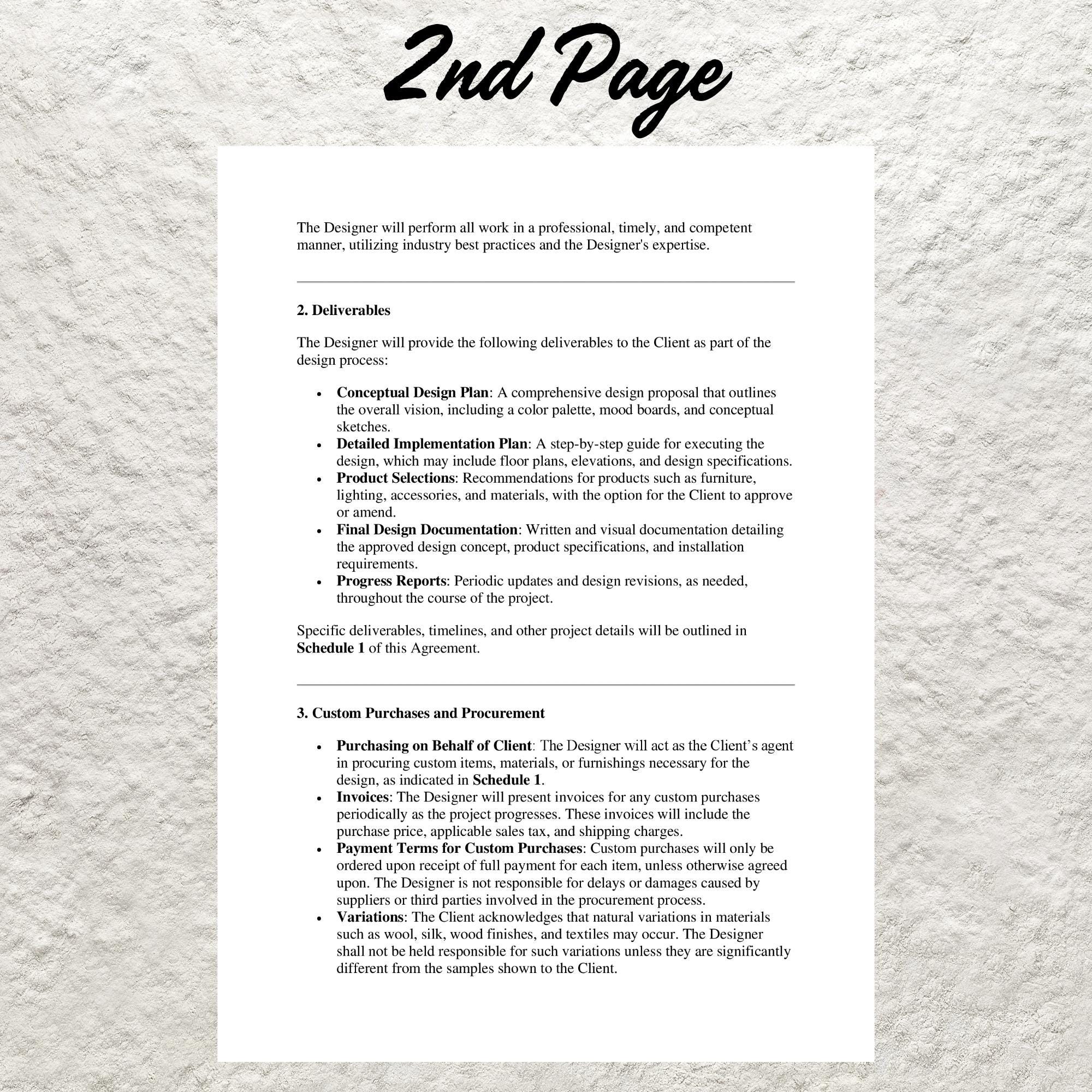 Interior Designer Project Template - Editable Proposal, Agreement ...