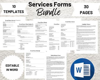 Event Decorating Services Contract Template, Editable Event Planner Contract Template, event planning forms, event decor contract