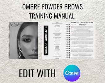 Ombre & Powder Brows Microshading Training Manual | Editable Guide for Trainers, Students, Printable, Instant Download