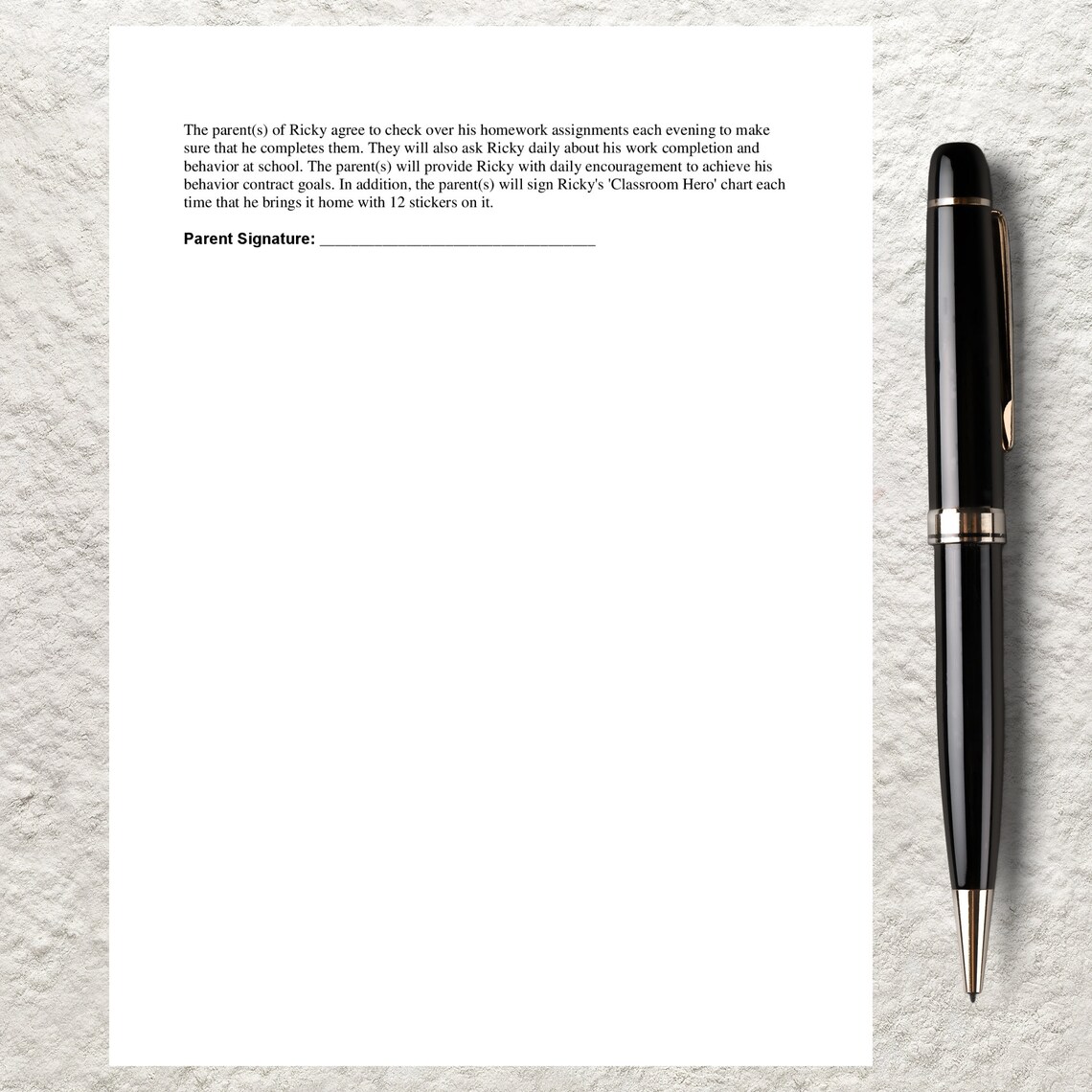 Student Behavior Contract Template, Classroom Management (printable ...