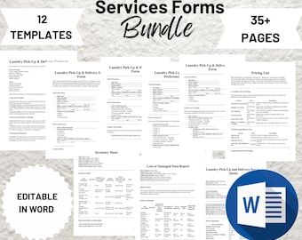 Editable Laundry Pick Up & Delivery Services Forms Templates, Pick and Delivery Laundry Service Pricing Quote, Linen Laundry Business