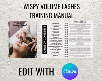 Wispy Volume Lash Extensions Training Manual: Editable Canva Guide