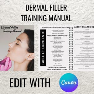 Hyaluronic Acid Filler Training Manual: Injection Techniques (Canva Editable)
