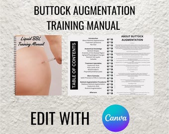 Buttock Augmentation & Bbl Training Course Manual – Editable Ebook Canva Template Instant Download