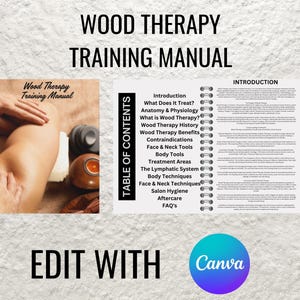 Wood Therapy Training Manual Template Printable Course Guide Editable Lesson for Students Trainers and Educators - Canva PDF eBook
