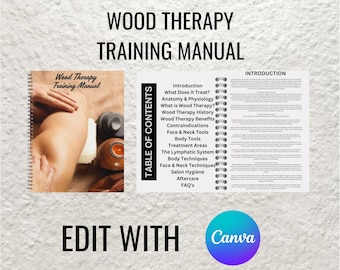 Houttherapie Afdrukbare handmatige sjabloon Trainingshandleiding Canva bewerkbare cursus Ebook Tutorial Les Trainer Docent Klasse Leergids