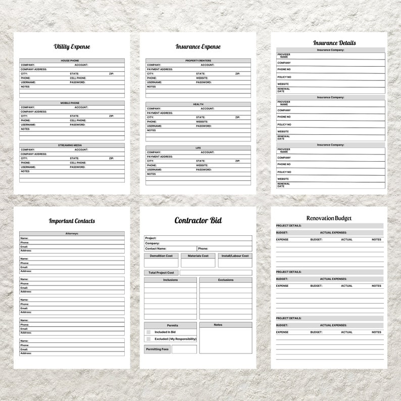 Home Renovation Planner Printable Home Improvement DIY Project Planner ...