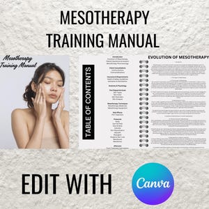 Mesotherapy Training Manual: Editable Canva Guide (PDF Template)