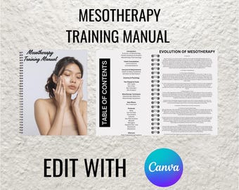 Mesotherapy Editable Training Manual | Hair, Skin, Fat Dissolve | Canva Template | Instant Download
