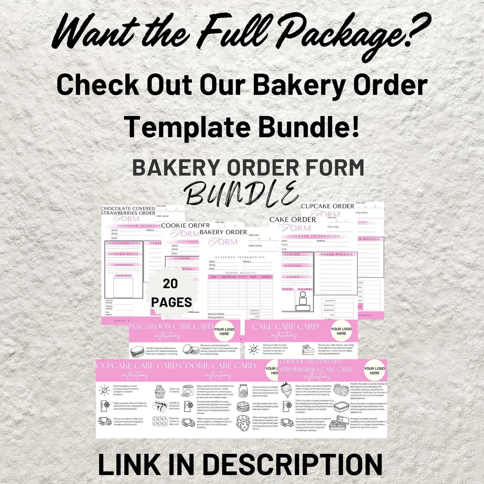 Editable Cake Order Form Template, Printable Bakery Form (canva) - Etsy