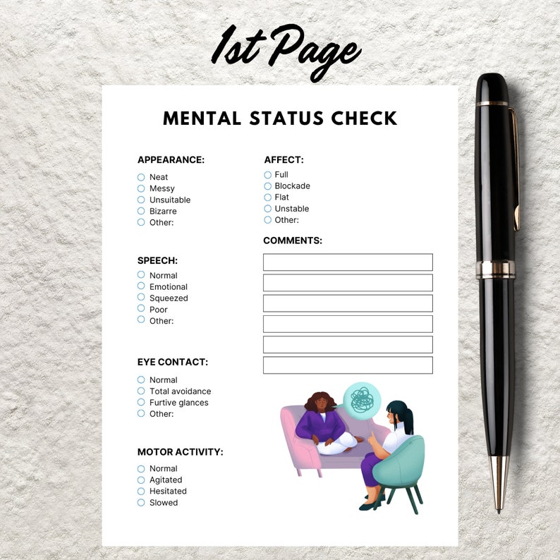 Mental Status Exam Cheat Sheet Template MSE Checklist Cheat Sheet ...