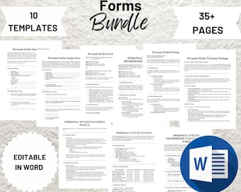 Personal Stylist Forms Bundle: Editable Client Intake Templates (Digital Download)