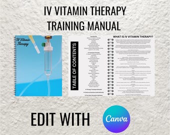 Manual de capacitación sobre terapia con vitaminas intravenosas – Plantilla editable de Canva (PDF)