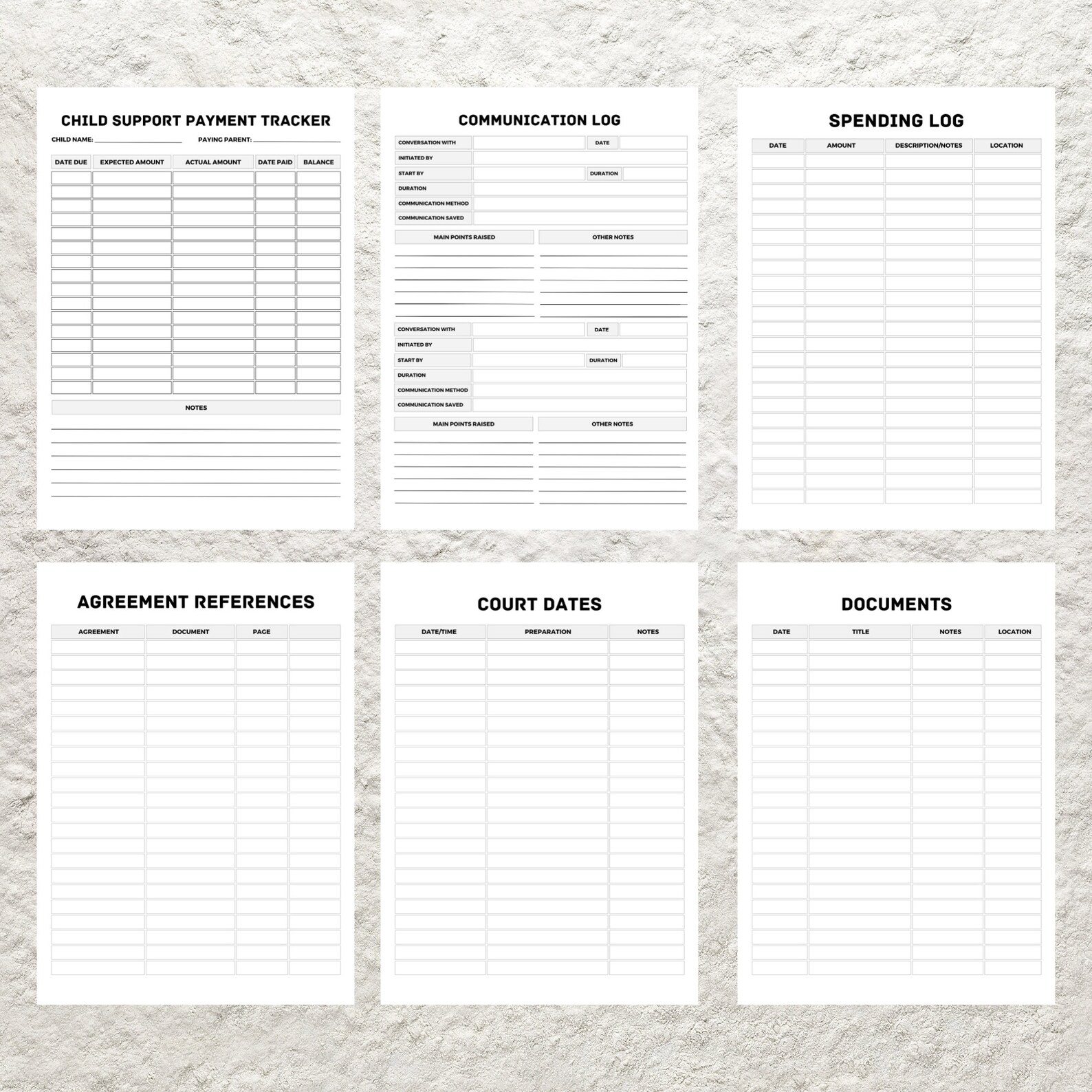 Child Custody Binder Printable Child Custody Planner Co-parenting ...
