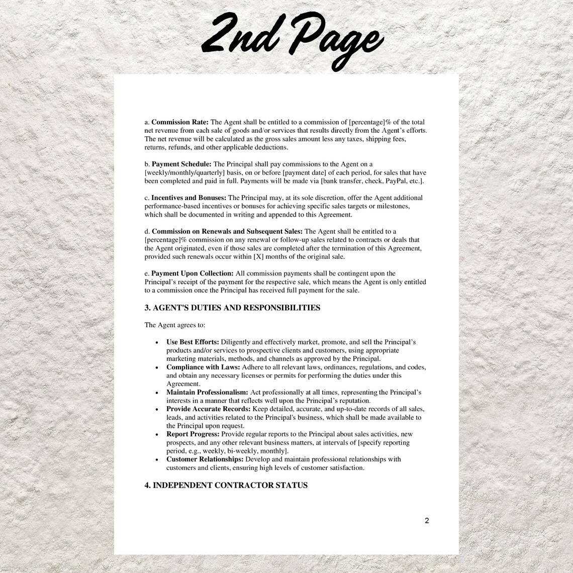 Editable Commission Agreement Template: Sales Contract (PDF Download ...