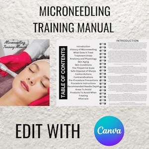Microneedling Training Manual: Editable Canva Course Guide (PDF eBook)