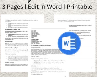 Professional Agreement Letter Template Word & PDF - Business Contracts - Clear Business Terms for Collaboration