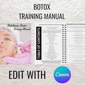 Botox and Botulinum Toxins Training Manual Editable Botox Guide Nurse Injector Course Neurotoxin Trainer Resource Cosmetic Injections - PDF