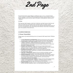 Onlyfans Management Contract Template: Editable Legal Agreement (PDF