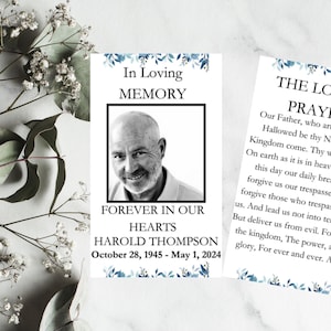 Editable Funeral Prayer Memorial Card Template Printable Obituary Card Funeral Memorial Remembrance Prayer Card Catholic Mass Prayer Poem