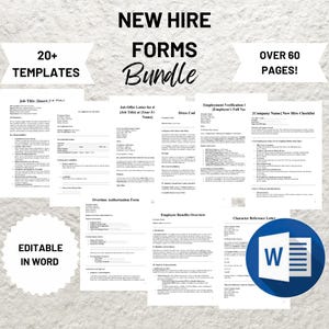 Employee Onboarding Template Bundle: Editable HR Forms & Checklist (Word Format)
