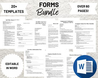 HR Templates: Mitarbeiter-Ondriing, Handbuch, Formulare (Digitaler Download)