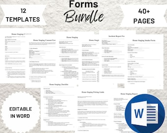 Home Staging Contract Template, Editable Forms
