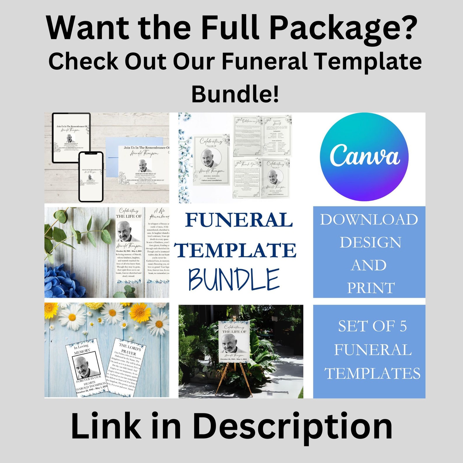Editable Funeral Bookmark Template Celebration of Life Memorial ...