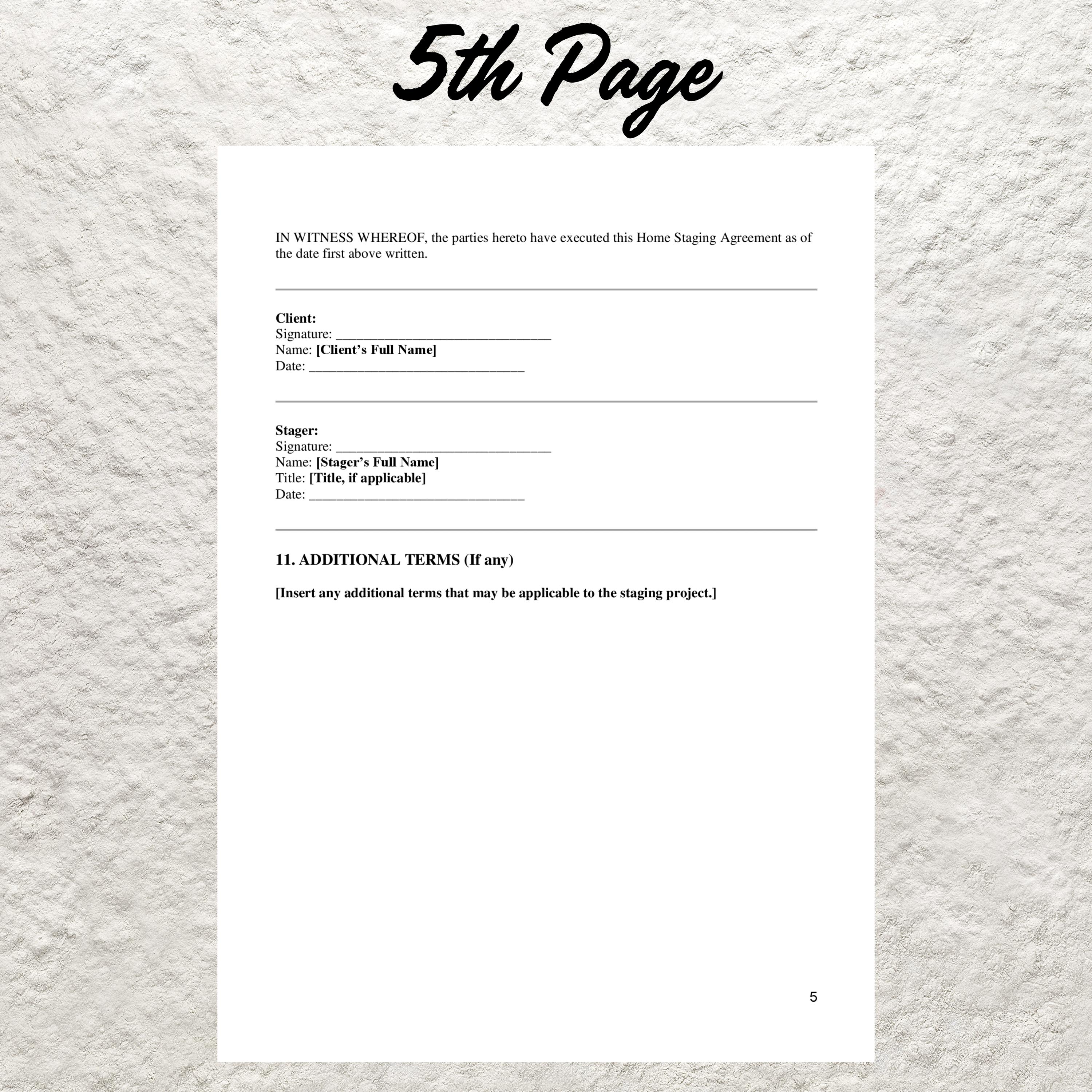 Home Staging Agreement Template Editable Home Staging Contract