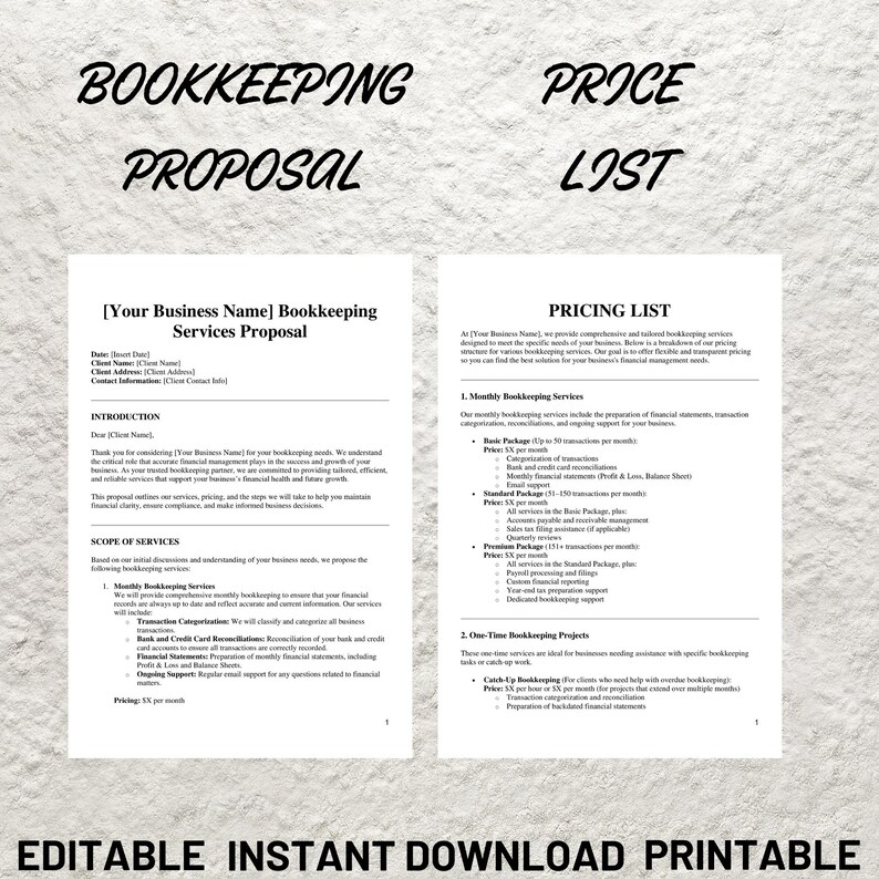 Bookkeeping Service Contract, Freelance Bookkeeper Client Intake Form ...