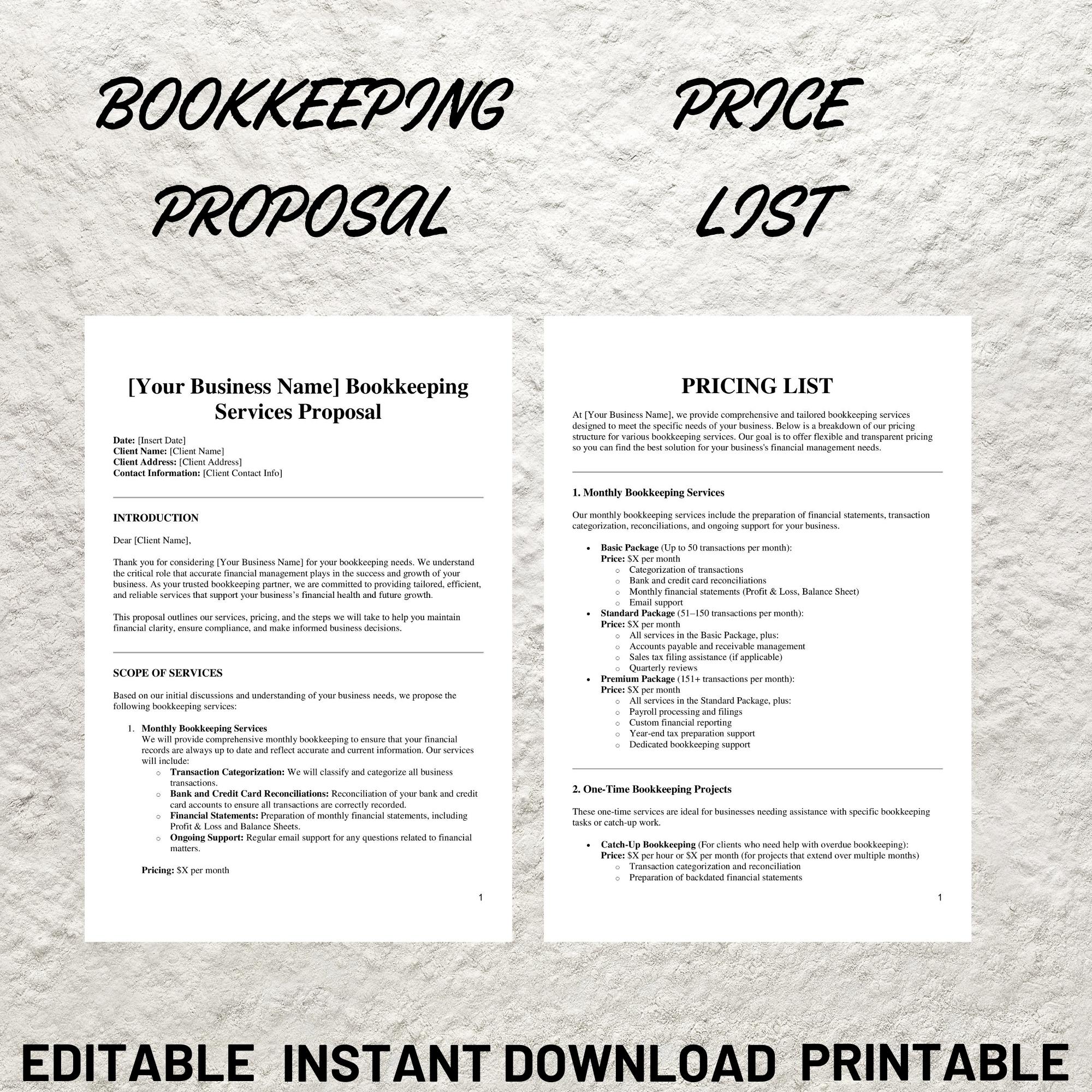 Bookkeeping Service Contract, Freelance Bookkeeper Client Intake Form ...