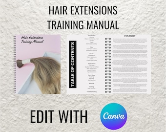 Manual de Treinamento para Extensão de Cabelo: Guia Editável no Canva (Download em PDF)