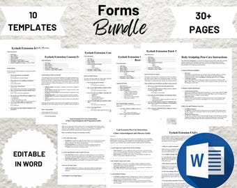 Lash Consent Form, Lash Client Consultation, Eyelash Extension Forms, Editable Lash Consent Templates, Lash Tech Forms, Esthetician Forms