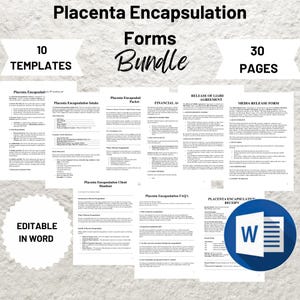 Inicio de un negocio de encapsulación de placenta, Contrato de encapsulación de placenta, Servicios de doula posparto, Planificación posparto, Negocio de doula
