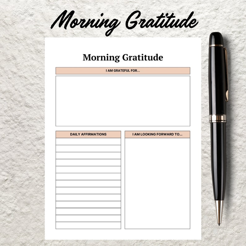 Printable Gratitude Journal Template Daily Weekly Monthly Gratitude ...