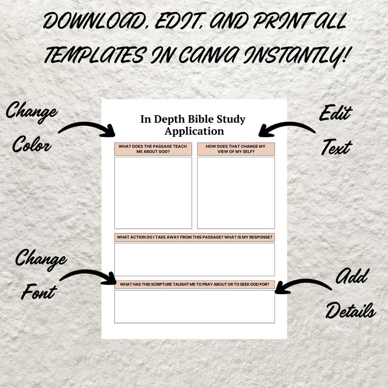 In-depth Bible Study Template: Editable & Printable (canva) - Etsy