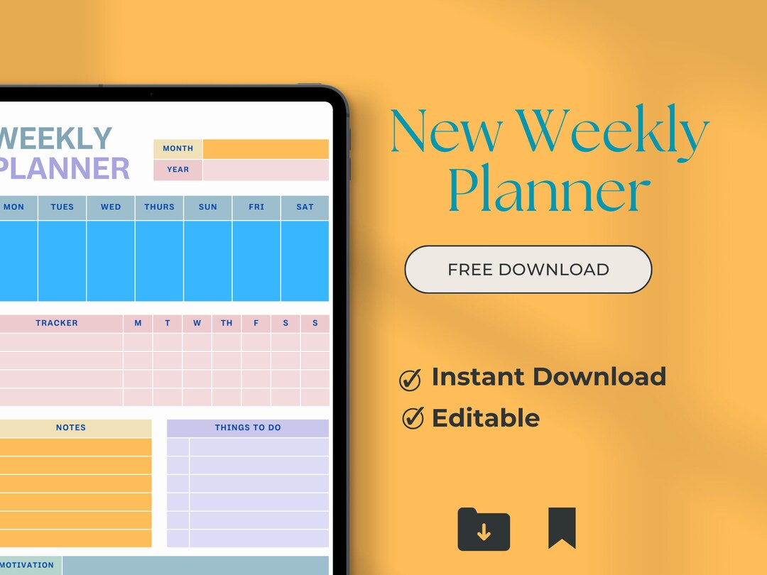 Editable Weekly Planner: To-do List, Notes (digital Download) - Etsy