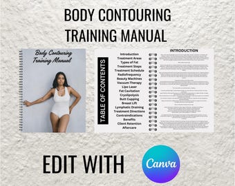 Body Contouring PDF Course Training Manual Sculpting User Guide RF Radiofrequency, Ultrasonic Fat Cavitation Lipo Laser & Vacuum therapy