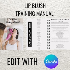 Lip Blush Training Manual: PMU Micropigmentation Course (Canva Editable)